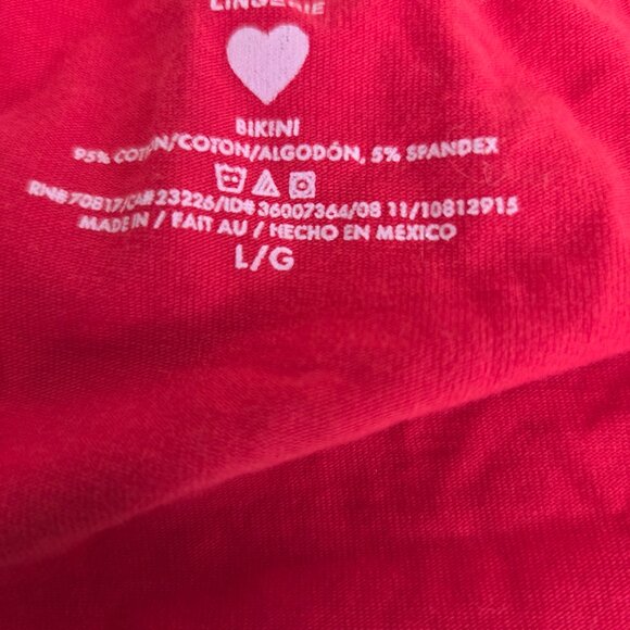 Victoria Secret Red Cotton Bikini Briefs Women's Large VS Heart Logo Vintage - Picture 4 of 4